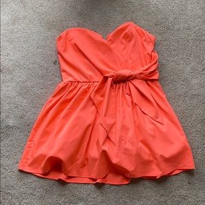 Hot pink strapless dress